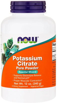 Now Foods, Potassium Citrate Pure Powder, 12 oz (340 g) ,المكملات الغذائية، المعادن، البوتاسيوم