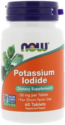 Now Foods, Potassium Iodide, 30 mg, 60 Tablets ,المكملات الغذائية، المعادن، يوديد البوتاسيوم