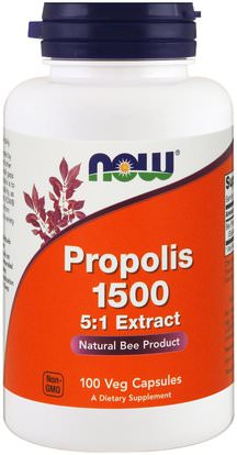 Now Foods, Propolis 1500, 300 mg, 100 Veg Capsules ,المكملات الغذائية، منتجات النحل، دنج النحل