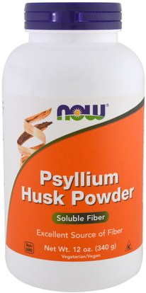 Now Foods, Psyllium Husk Powder, 12 oz (340 g) ,المكملات الغذائية، الألياف، قشر سيلليوم