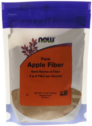 Now Foods, Pure Apple Fiber, 12 oz (340 g) ,المكملات الغذائية، الألياف، التفاح البكتين، ألياف التفاح / البكتين