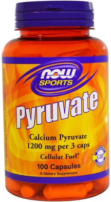 Now Foods, Pyruvate, 1200 mg, 100 Capsules ,والرياضة، البيروفات، البيروفات الكالسيوم