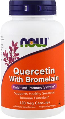 Now Foods, Quercetin with Bromelain, 120 Veg Capsules ,المكملات الغذائية، كيرسيتين، الإنزيمات، بروميلين