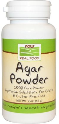 Now Foods, Real Food, Agar Powder, 2 oz (57 g) ,المكملات الغذائية، الطحالب المختلفة، أجار أجار