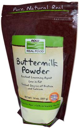 Now Foods, Real Food, Buttermilk Powder, 14 oz (397 g) ,الغذاء، اللبن، مساعدات الخبز