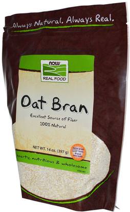 Now Foods, Real Food, Organic Oat Bran, 14 oz (397 g) ,المكملات الغذائية، الألياف، نخالة الشوفان