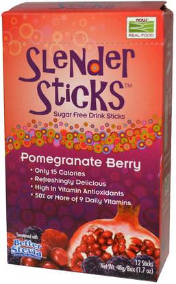 Now Foods, Real Food, Slender Sticks, Pomegranate Berry, 12 Sticks, 4 g Each ,والمكملات الغذائية، ومضادات الأكسدة