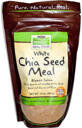 Now Foods, Real Food, White Chia Seed Meal, 10 oz (284 g) ,المكملات الغذائية، إيفا أوميجا 3 6 9 (إيبا دا)، بذور شيا