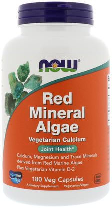 Now Foods, Red Mineral Algae, 180 Veg Capsules ,المكملات الغذائية، الأحمر الطحالب البحرية المعدنية