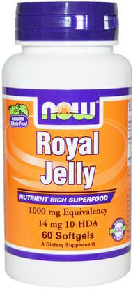 Now Foods, Royal Jelly, 60 Softgels ,المكملات الغذائية، منتجات النحل، هلام الملكي