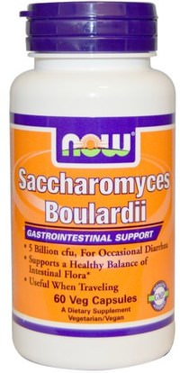 Now Foods, Saccharomyces Boulardii, Gastrointestinal Support, 60 Veg Capsules ,المكملات الغذائية، البروبيوتيك، استقرت البروبيوتيك