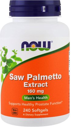 Now Foods, Saw Palmetto Extract, 160 mg, 240 Softgels ,الصحة، الرجال