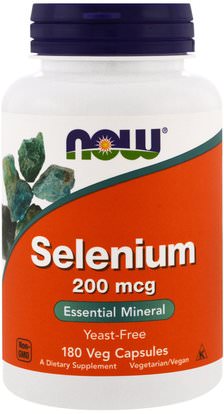 Now Foods, Selenium, 200 mcg, 180 Veggie Caps ,المكملات الغذائية، مضادات الأكسدة، السيلينيوم