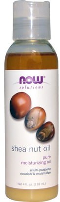 Now Foods, Solutions, Shea Nut Oil, Pure Moisturizing Oil, 4 fl oz (118 ml) ,الآن الزيوت الغذائية، الصحة، حمام، زيوت التجميل، زيوت العناية بالجسم