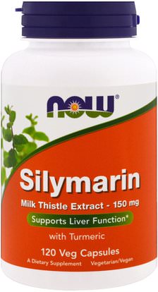 Now Foods, Silymarin, Milk Thistle Extract, 150 mg, 120 Veg Capsules ,الصحة، السموم، الحليب الشوك (سيليمارين)