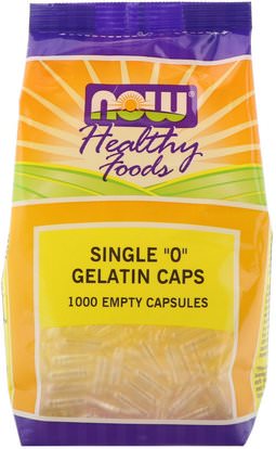 Now Foods, Single 0 Gelatin Caps, 1000 Empty Capsules ,المكملات الغذائية، كبسولات فارغة، كبسولات فارغة 0