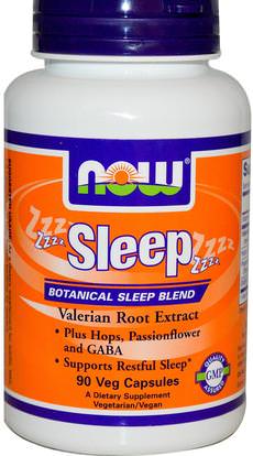 Now Foods, Sleep, Botanical Sleep Blend, 90 Veg Capsules ,والمكملات الغذائية، والنوم، والأعشاب متعددة