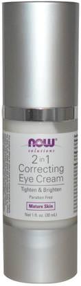 Now Foods, Solutions, 2 in 1 Correcting Eye Cream, 1 fl oz (30 ml) ,الجمال، كريمات العين، العناية بالوجه، اشراق العناية بالوجه