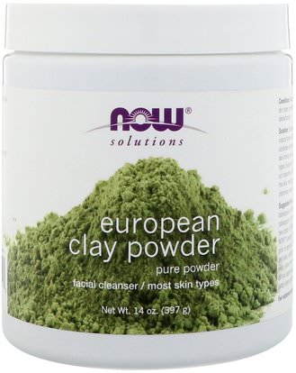 Now Foods, Solutions, European Clay Powder, 14 oz (397 g) ,الصحة، السموم، الطين، الجمال، العناية بالوجه، الجلد