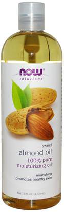 Now Foods, Solutions, Sweet Almond Oil, 16 fl oz (473 ml) ,الصحة، الجلد، زيت اللوز موضعي