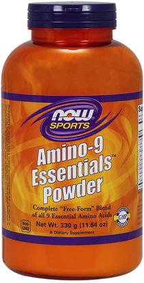 Now Foods, Sports, Amino-9 Essentials Powder, 11.64 oz (330 g) ,المكملات الغذائية، والأحماض الأمينية