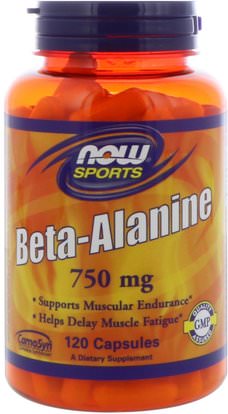 Now Foods, Sports, Beta-Alanine, 750 mg, 120 Capsules ,المكملات الغذائية، المكملات الابتنائية، بيتا ألانين