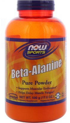 Now Foods, Sports, Beta-Alanine, Pure Powder, 17.6 oz (500 g) ,المكملات الغذائية، المكملات الابتنائية، بيتا ألانين
