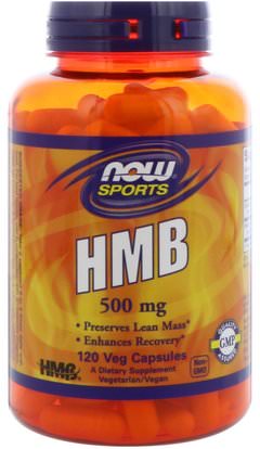 Now Foods, Sports, HMB, 500 mg, 120 Veg Capssules ,والرياضة، والرياضة، والمكملات الابتنائية، همب b- هيدروكسي-b ميثيبوتيرات