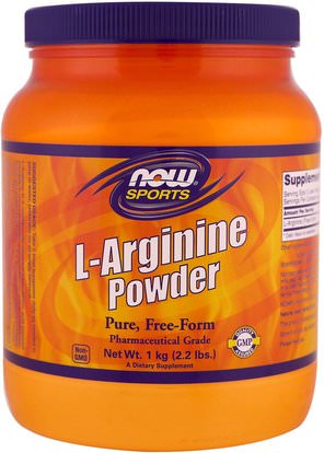 Now Foods, Sports, L-Arginine Powder, 1 kg (2.2 lbs) ,المكملات الغذائية، الأحماض الأمينية، ل أرجينين، ل أرجينين مسحوق