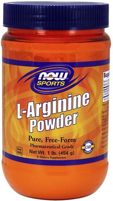 Now Foods, Sports, L-Arginine Powder, 1 lb (454 g) ,المكملات الغذائية، الأحماض الأمينية، ل أرجينين، ل أرجينين مسحوق