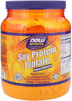 Now Foods, Sports, Soy Protein Isolate, Natural Unflavored, 1.2 lbs (544 g) ,والمكملات الغذائية، ومنتجات الصويا، بروتين الصويا