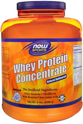 Now Foods, Sports, Whey Protein Concentrate, Natural Unflavored, 5 lbs (2268 g) ,المكملات الغذائية، بروتين مصل اللبن