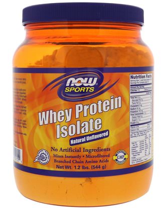 Now Foods, Sports, Whey Protein Isolate, Natural Unflavored, 1.2 lbs (544 g) ,والمكملات، والأحماض الأمينية، بكا (متفرعة سلسلة الأحماض الأمينية)، بروتين مصل اللبن