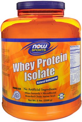 Now Foods, Sports, Whey Protein Isolate, Natural Unflavored, 5 lbs (2268 g) ,المكملات الغذائية، بروتين مصل اللبن