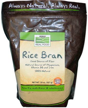 Now Foods, Stabilized Rice Bran, 20 oz (567 g) ,المكملات الغذائية، نخالة الأرز