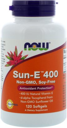 Now Foods, Sun-E 400, 120 Softgels ,الفيتامينات، فيتامين e