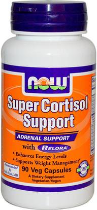 Now Foods, Super Cortisol Support, 90 Veg Capsules ,وفقدان الوزن، والنظام الغذائي، والكورتيزول، ورقة بانابا