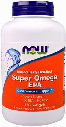 Now Foods, Super Omega EPA, Molecularly Distilled, 120 Softgels ,المكملات الغذائية، إيفا أوميجا 3 6 9 (إيبا دا)، إيبا