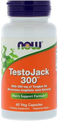 Now Foods, TestoJack 300, 300 mg, 60 Veg Capsules ,الصحة، الرجال، طويل جاك (تونغكات علي الماليزية الجينسنغ)