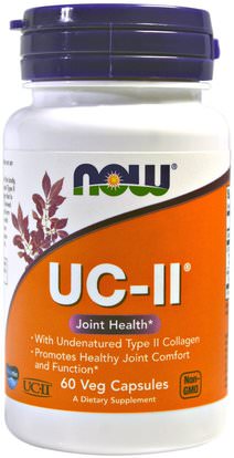 Now Foods, UC-II Joint Health, Undenatured Type II Collagen, 60 Veg Capsules ,والصحة، والعظام، وهشاشة العظام، والصحة المشتركة