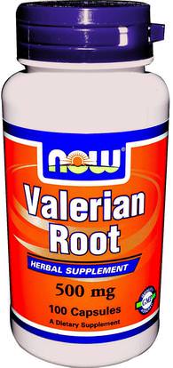 Now Foods, Valerian Root, 500 mg, 100 Veg Capsules ,الأعشاب، فاليريان