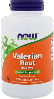Now Foods, Valerian Root, 500 mg, 250 Veg Capsules ,الأعشاب، فاليريان