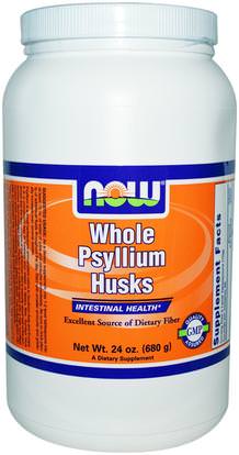 Now Foods, Whole Psyllium Husks, 24 oz (680 g) ,المكملات الغذائية، الألياف، قشر سيلليوم، مسحوق قشر سيلليوم