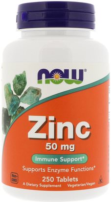 Now Foods, Zinc, 50 mg, 250 Tablets ,المكملات الغذائية، المعادن، الزنك