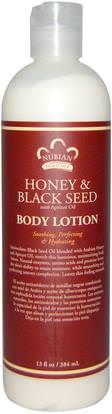 Nubian Heritage, Body Lotion, Honey & Black Seed, 13 fl oz (384 ml) ,حمام، الجمال، غسول الجسم