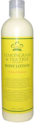 Nubian Heritage, Body Lotion, Lemongrass & Tea Tree, 13 fl oz (384 ml) ,حمام، الجمال، غسول الجسم
