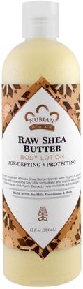 Nubian Heritage, Body Lotion, Raw Shea Butter, 13 fl oz (384 ml) ,حمام، الجمال، غسول الجسم