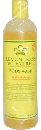 Nubian Heritage, Body Wash, Lemongrass & Tea Tree, 13 fl oz (384 ml) ,حمام، الجمال، هلام الاستحمام