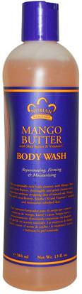 Nubian Heritage, Body Wash, Mango Butter, 13 fl oz (384 ml) ,حمام، الجمال، زبدة الشيا، هلام الاستحمام
