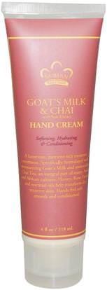 Nubian Heritage, Hand Cream, Goats Milk & Chai, 4 fl oz (118 ml) ,حمام، الجمال، كريمات اليد